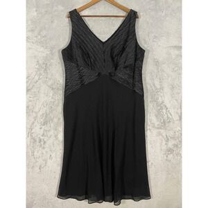 Dana Kay Dress Sz 18W Black Chiffon V Neck Textured Formal Evening Whimsigoth